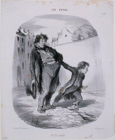 Les Papas- A Model Son by Honoré Daumier